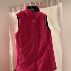Lilly Pulitzer pink and navy blue reservable vest